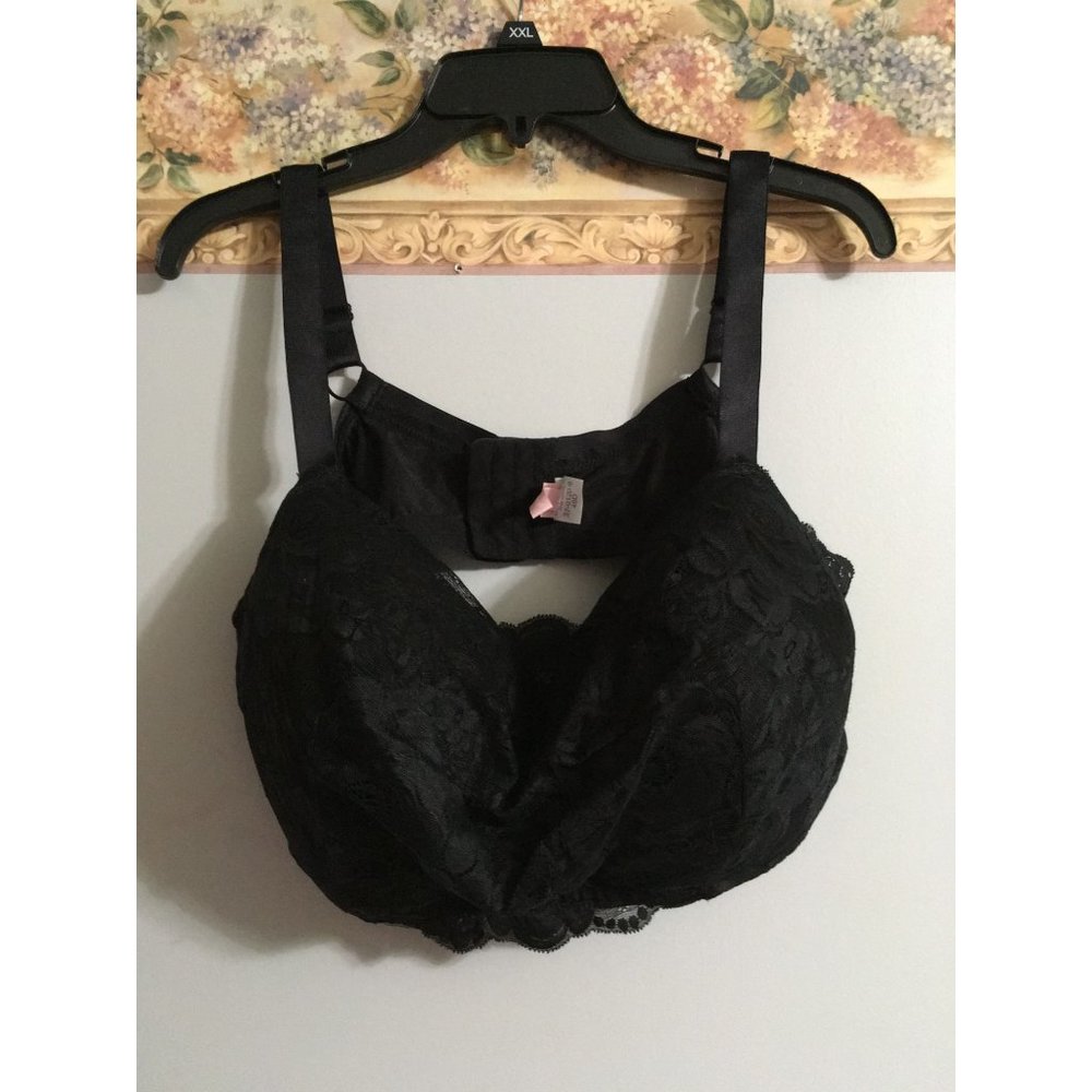 Comfort Choice 48D Black Lace Cami Adjustable Bra